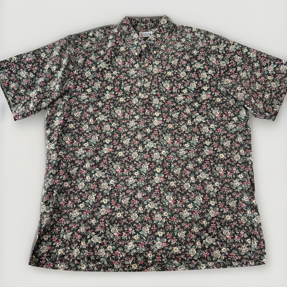 Vintage Reyn Spooner Floral Reverse Print Hawaiian Shirt Men's XXL Pullover EUC